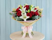 Букет цветов из:  Лилии и Розы в Новое ступино