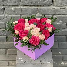 Цветочная композиция из Розы в коробке в Новое ступино
