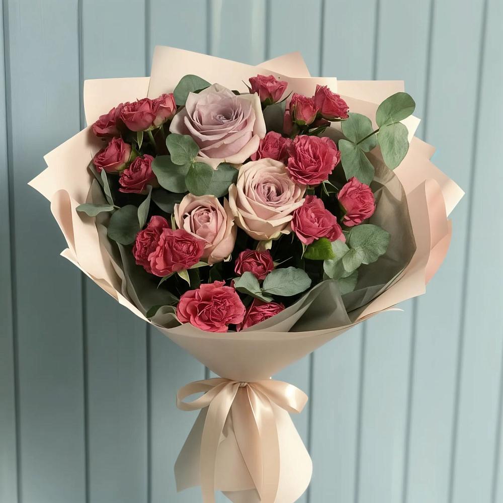 Букет цветов из: Гвоздики и Розы в Новое ступино