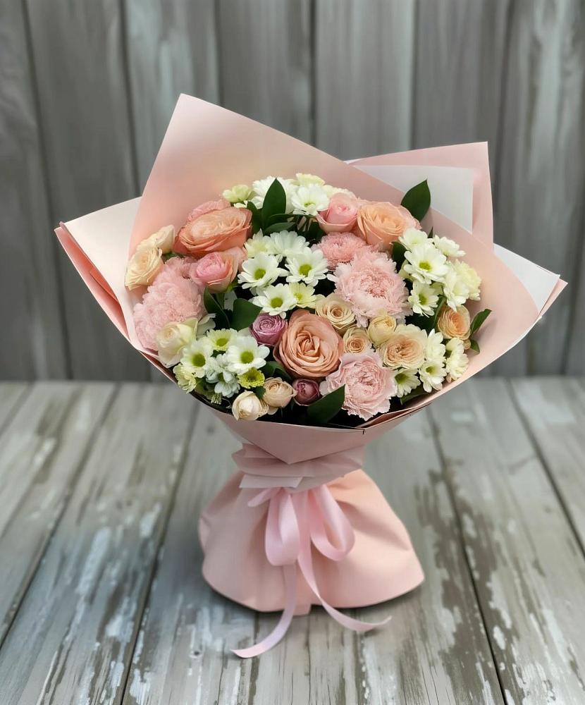 Букет цветов из: Гвоздики, Розы и Хризантемы в Новое ступино