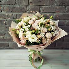 Букет цветов из:  Альстромерии, Розы и Хризантемы в Новое ступино