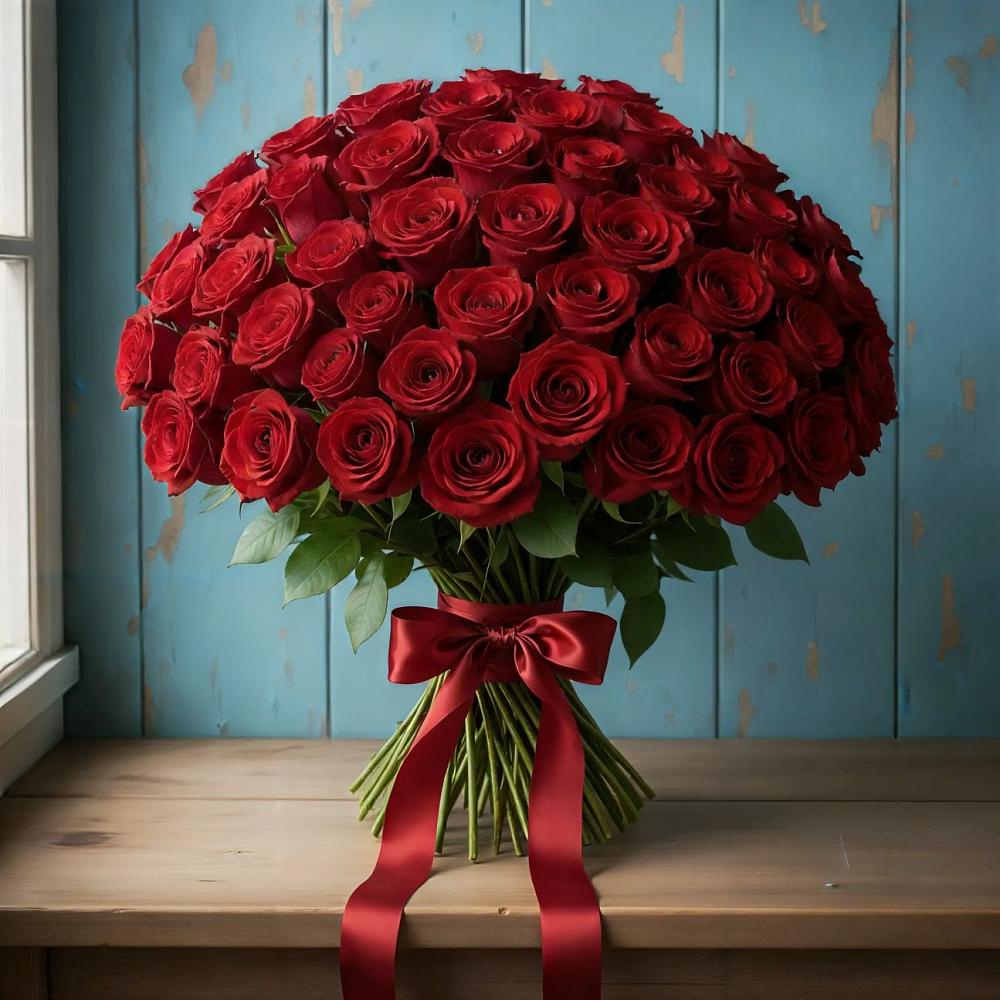 Букет Красные розы Блэк Меджик в Новое ступино