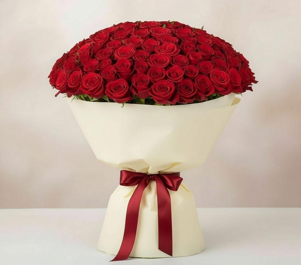 Букет 101 Красная роза Милано в Новое ступино