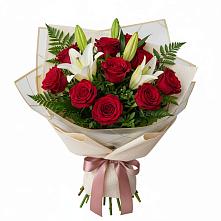 Букет цветов из:  Лилии и Розы #REPLACE_PRED# Новое ступино