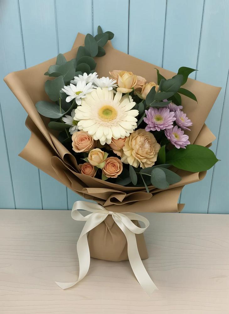 Букет цветов из: Герберы и Хризантемы в Новое ступино