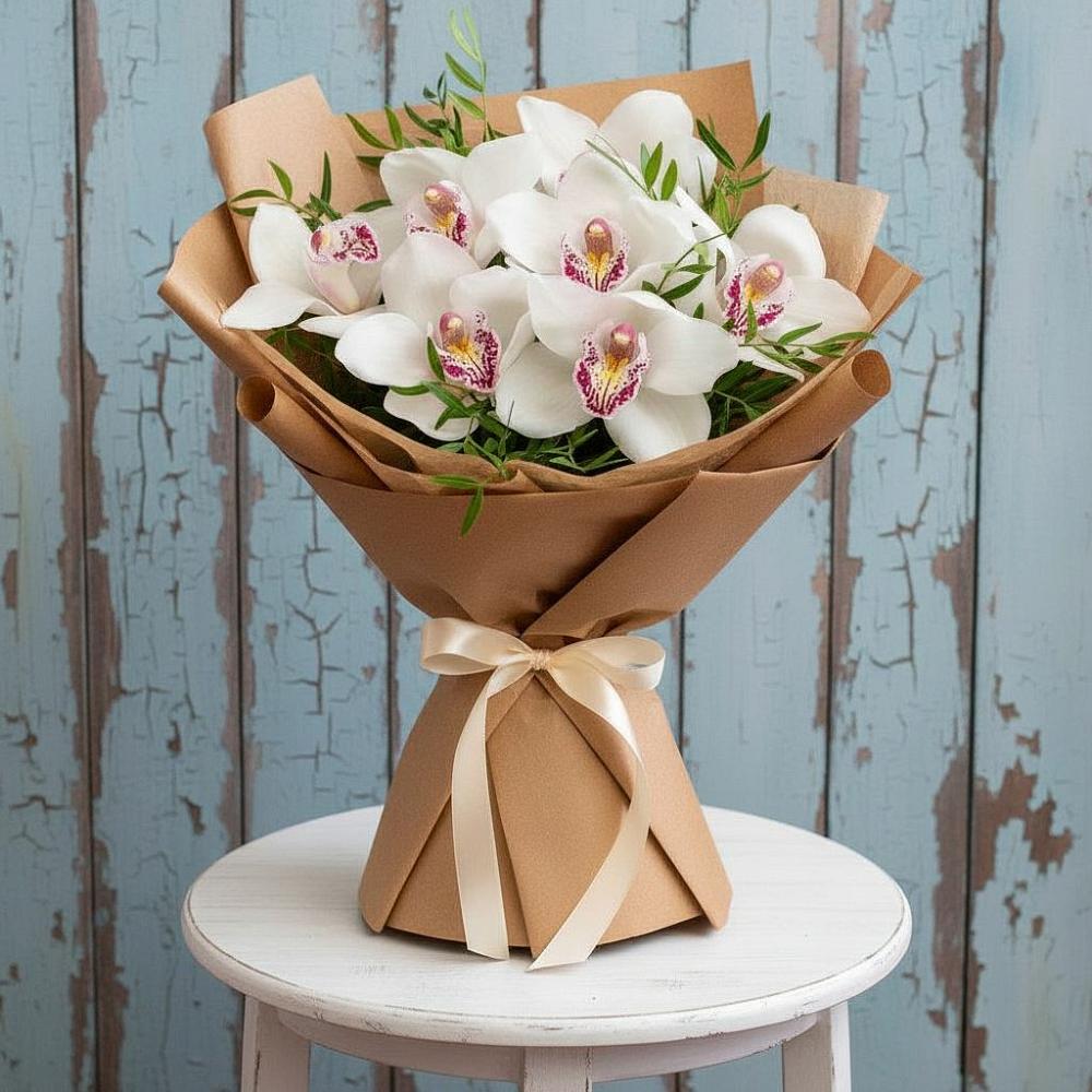 Букет цветов из: Орхидеи и Розы в Новое ступино