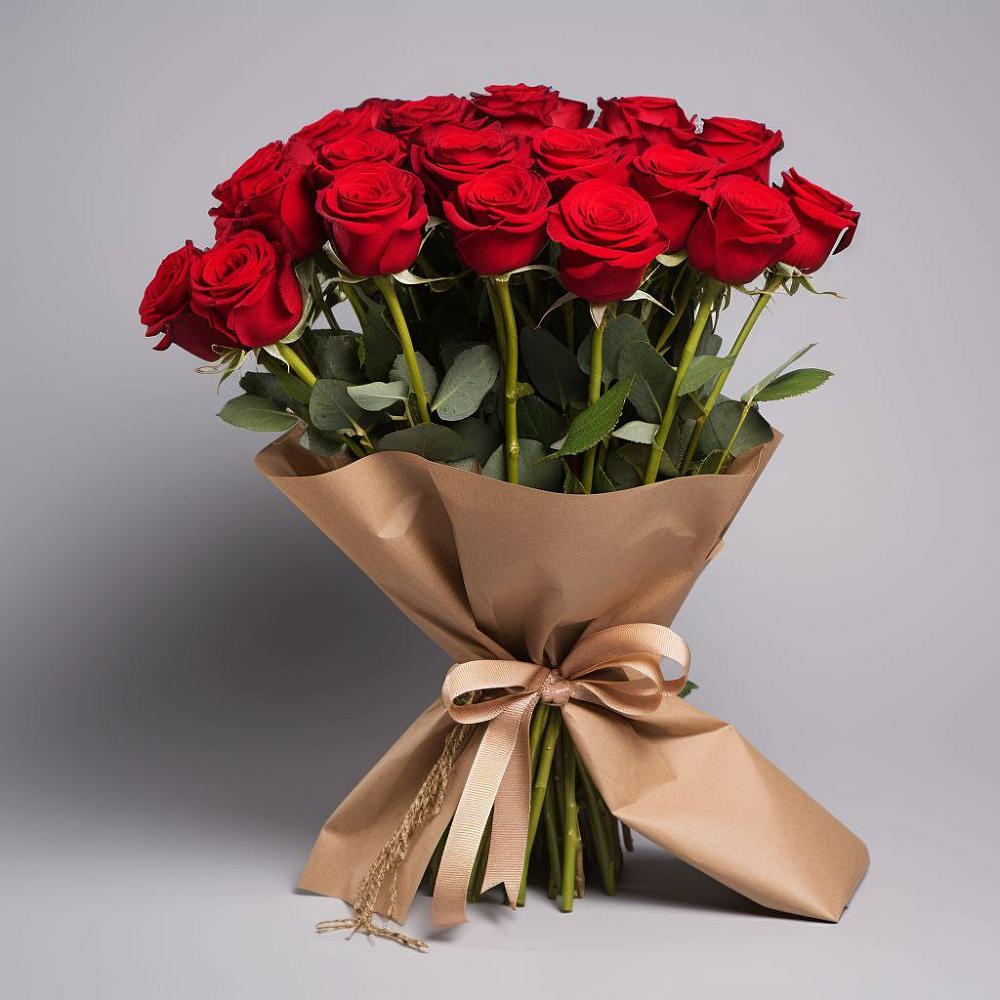 Букет 21 Красная роза Эдлесс Лав в Новое ступино