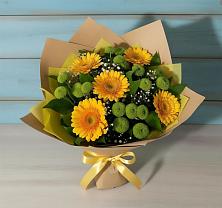 Букет цветов из:  Герберы и Хризантемы #REPLACE_PRED# Новое ступино