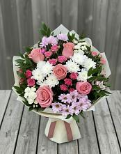 Букет цветов из:  Альстромерии, Гвоздики, Розы и Хризантемы #REPLACE_PRED# Новое ступино