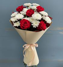 Букет цветов из:  Розы и Хризантемы в Новое ступино