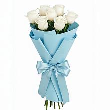 Букет 7 белых роз Проуд в Новое ступино