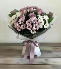 Букет цветов из:  Хризантемы и Розы #REPLACE_PRED# Новое ступино