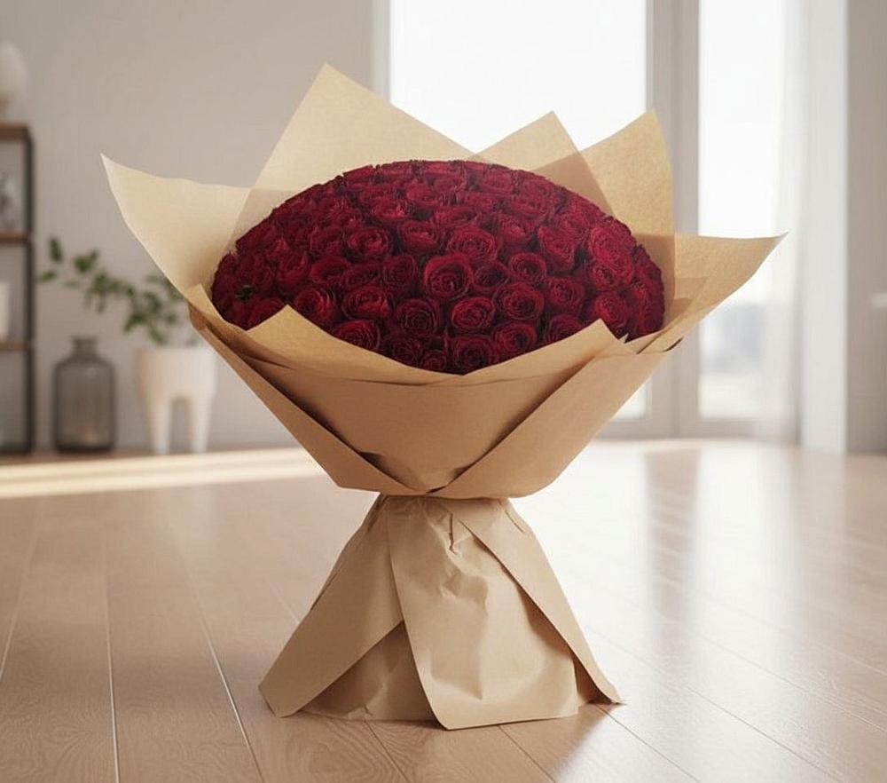 Букет 101 Красная роза в Новое ступино