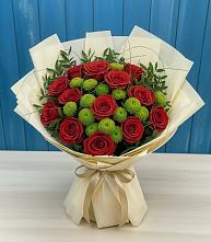 Букет цветов из:  Розы и Хризантемы #REPLACE_PRED# Новое ступино