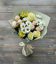 Букет цветов из:  Альстромерии, Розы и Хризантемы в Новое ступино