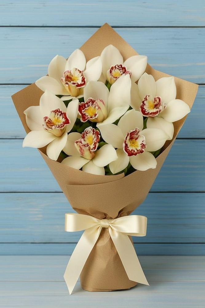 Букет цветов из: Орхидеи и Розы в Новое ступино